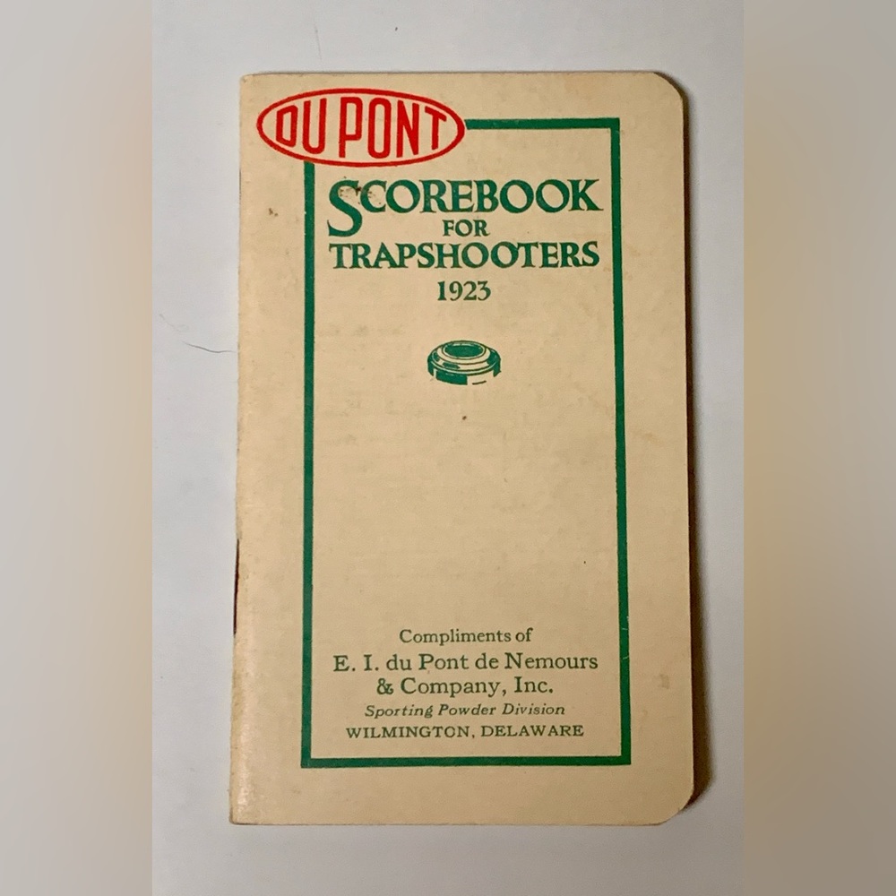 1924 Vintage DU PONT Gunpowder Scorebook for Trap Shooters